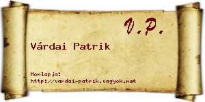 Várdai Patrik névjegykártya