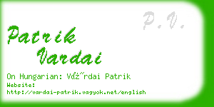 patrik vardai business card